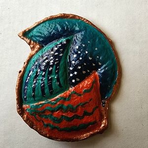 OOAK handmade and signed abstract Nautical brooch Artist Barbara Blades